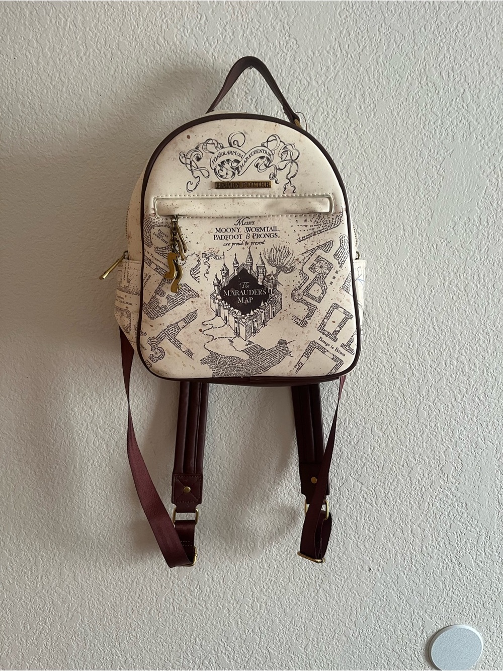 Warner Bros. Marauder's Map Mini Backpack - Cream and Brown